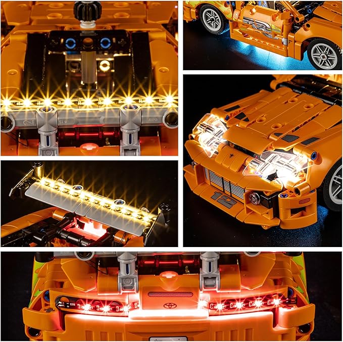 YEABRICKS LED Light for 42204 Technic Fast and Furious Toyota Supra MK4 Building Blocks Model (Building Set NOT Included)