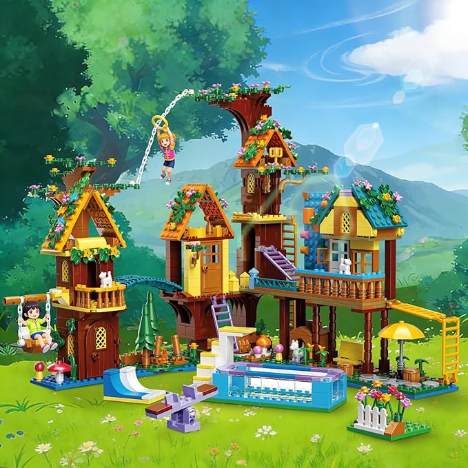 Tree House Building Set Compatible with Lego Friend 947 PCS Adventure Camp Building Toy Forest House Building Kit Birthday Gift for Adult Age 14+ Years