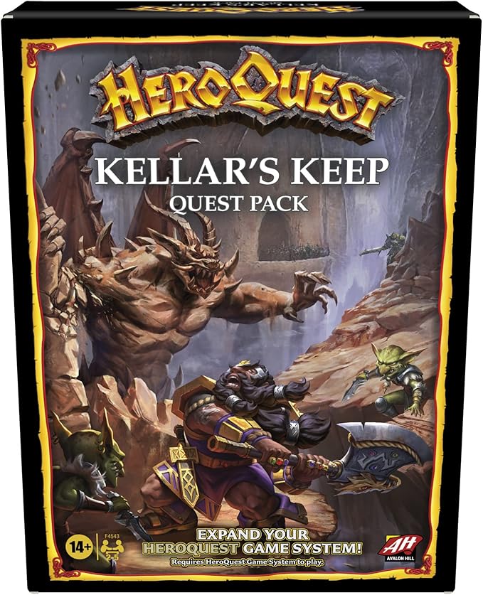 Hasbro Gaming Avalon Hill HeroQuest Kellar's Keep Expansion Dungeon Crawler Board Game for Ages 14 and Up 2-5 Players Requires HeroQuest Game System to Play