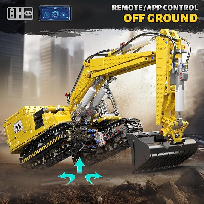 Mould King 13112 Upgraded RC Excavator Building Sets 2169+ Pieces Building Model Kits App Remote Control Construction Truck Excavator Science Kits with Motor STEM Engineering Toys for Teens Adults