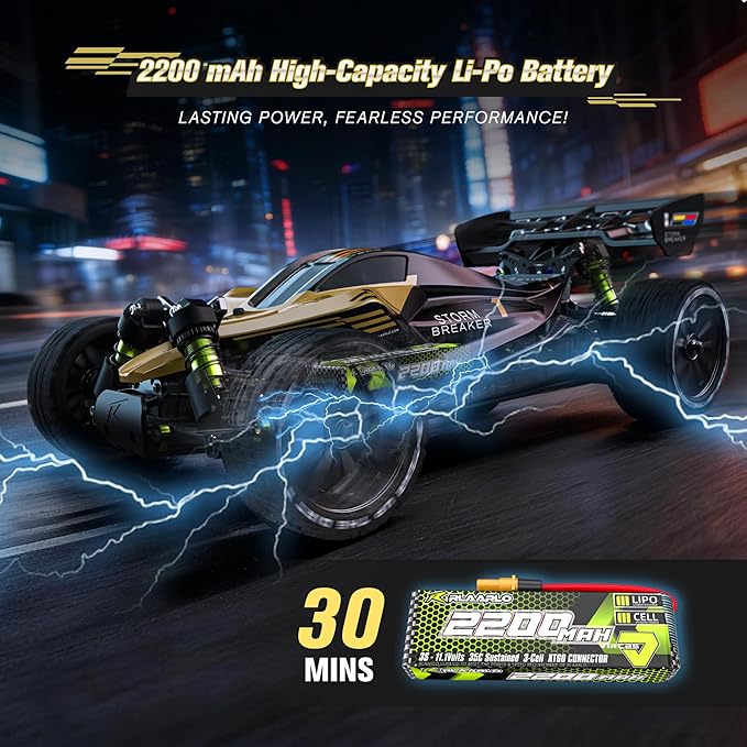 RIAARIO 1/10 Brushless RC Cars RTR Beginner MAX 50+ MPH Metal Drivetrain 4WD Waterproof Electronics Carbon Fiber Black Ages 14+