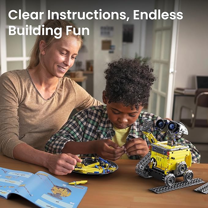 Sillbird Robot Building Kit with Remote Control STEM Gifts for Boys Age 8-13 Technic Coding Robotic Toys for Kids Birthday Buildable 5in1 Models with 488 Pieces