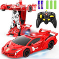 FDJ Transform Remote Control Car Robot One Button Deformation to Robot with Flashing Light 2.4Ghz 1:18 Scale Transforming Police Car Kids Toys with 360 Degree Rotating Drifting Toys for Boys Girls