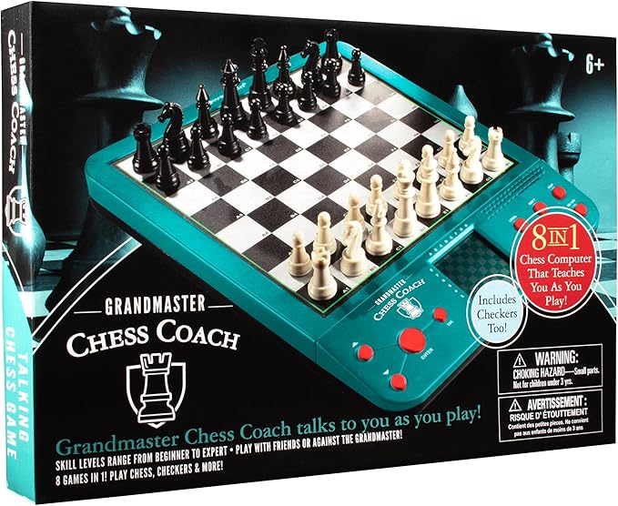 Electronic Chess Set for Kids &amp Adults- Grandmaster Game w Smart Computer Teaching Coach 100 Preset Lessons Beginner to Expert - 12 Modes 30 Skill Levels Why? Button + 8 Bonus Games Inc Checke