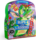 eeBoo: Slips &amp Ladders - Dragon Edition – A Classic Board Game of Ups &amp Downs Whimsical Fantasy Theme Holographic Foil Accents Kids 5+ 2-4 Players