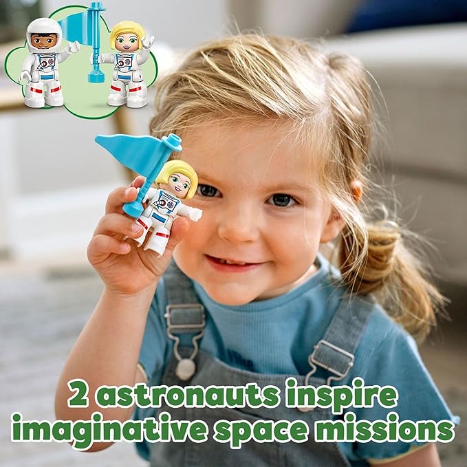 LEGO DUPLO Town Space Shuttle Mission Rocket Toy 10944 Set for Preschool Toddlers Age 2-4 Years Old with Astronaut Figures