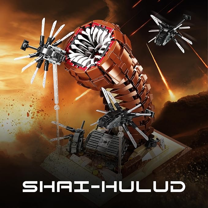 Sandworm Monster Building Blocks for Adults Equipped with Suspended Ornithopter Building Set for Boy 8-12 Classic Movie Construction Building Blocks Toy for Movie Fans 1688Pcs