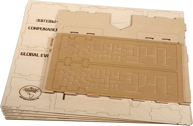 The Broken Token Terraforming Mars Compatible Expansions Game Organizer - Wood Storage Box with Multiple Trays &amp Card Shoe - Wooden Game Organizer