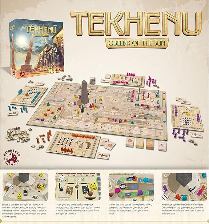Board and Dice Tekhenu: Obelisk of The Sun - Strategy Ancient Board Game Ages 14+ 1-4 Players 60-120 Mins Multicoloured