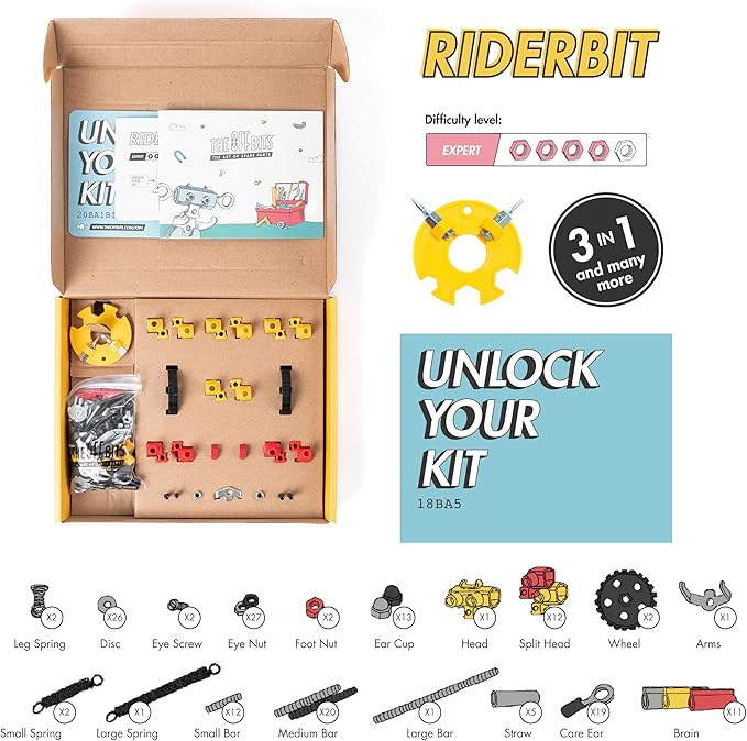 The Off Bits Motorbike Stem Building Toys RiderBit Educational Build Your Own Robot Toy for Kids 8+ Year Old Boys and Girls Stem Toys Engineering Kit Vehicle Construction Steam Easter Gift for Kids