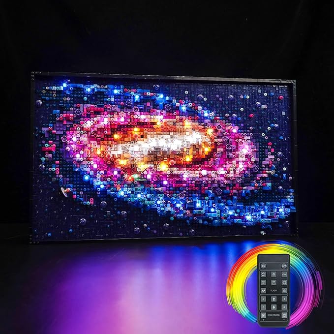 BrickBling LED Lights Compatible with Lego The Milky Way Galaxy Creative Light Kit Compatible with Lego 31212 (Lights Only No Model) (RC Version Light)