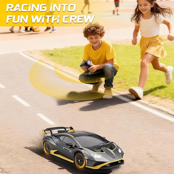 Lamborghini Remote Control Car 1:18 Scale Officially Licensed Lamboghini Toy Car Cool RC Cars Toys for 4 5 6 7 8 9 10 11 12 Year Old Boys Kids Adults Gifts 15km/h Fast RC Drift Car (Grey)