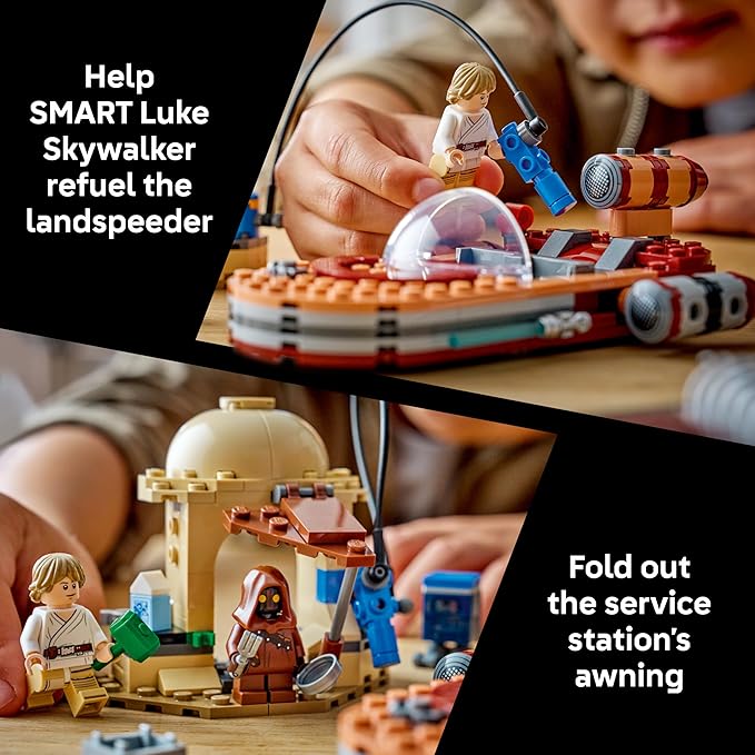 LEGO Star Wars SMART Play: Luke’s Landspeeder - Building Toy for Action Play - Compatible Set with a SMART Tag and 2 Minifigures - Gift for Boys Girls and Kids Ages 6+ - 75420