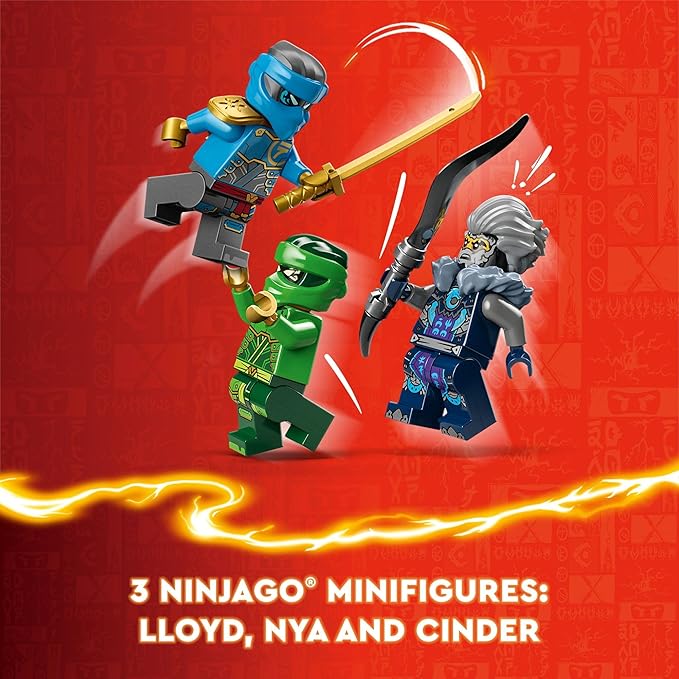 LEGO NINJAGO Lloyd’s Elemental Power Mech Customizable Battle Toy with 3 Ninja Action Figures Adventure Playset for Boys and Girls Ninja Gift Idea for Kids Ages 7 and Up 71817