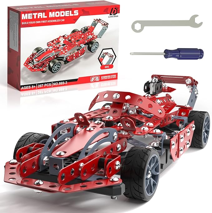 Lucky Doug Building Kit Model Car Set - STEM Project Building Toys for Kids Ages 8-12 Assembly Building Vehicle for Boys 8 9 10 11 Years Old