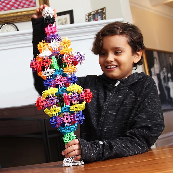 Mega Flexer Rainbow Colors. Building Blocks Kit for Kids Girls and Boys. Learn About Science and Engineering with This STEM STEAM Toy. Gift Option for Children