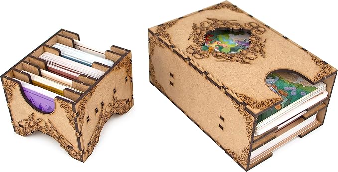TowerRex Organizer for Flamecraft with 7 Dragons Tray - Upgrade Board Game with Storage Box Organizer for Cards Tokens and Dice - Accessories Upgrade for Components of Flamecraft