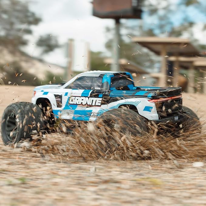 ARRMA RC Truck 1/10 Granite 4X4 RTR Brushed Monster Truck Blue RTR (Battery and Charger Not Included) ARA4202V4T2