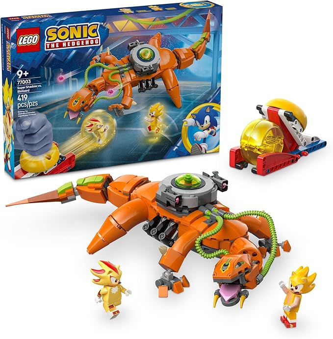 LEGO Sonic The Hedgehog Super Shadow vs. Biolizard Gamer Gift for Boys and Girls Fun Collectible Playset for Kids and Video Game Character Fans Who Love Action Toys 77003