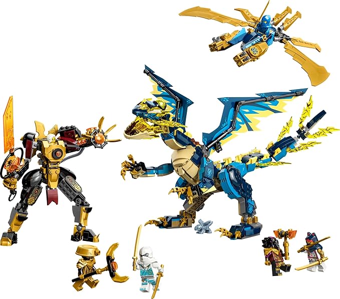 LEGO NINJAGO Elemental Dragon vs. The Empress Mech 71796 Building Toy Set Features a Dragon Mech Ninja Flyer and 6 Minifigures Gift for Boys and Girls Ages 9+ Who Love Ninja Warriors
