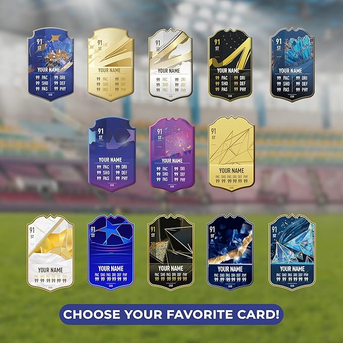 Personalized Plaque | Ultimate Team Card Famous Video Games | Decorations for Bedroom | Party Decorations | Gifts for Boys| Multiple Size &amp Shapes Options (Card 1 - Soccer)