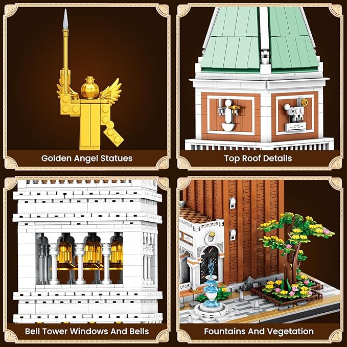 Reobrix Architecture Building Set for Adults – Venice Landmark Tower St. Mark’s Campanile Model Kit Creative Home Office Decor Toy Great Gift Idea for Teens 14+