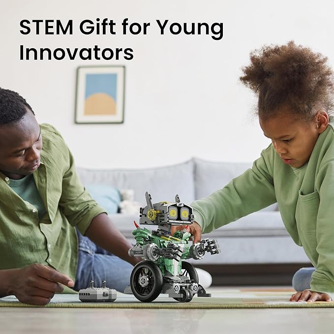 Sillbird Robot Car Building Kit with Remote Control for Boys Ages 8-14 STEM Coding Robotics Technic Toy Birthday Gifts for Kids Buildable 5in1 Models with 727 Pieces