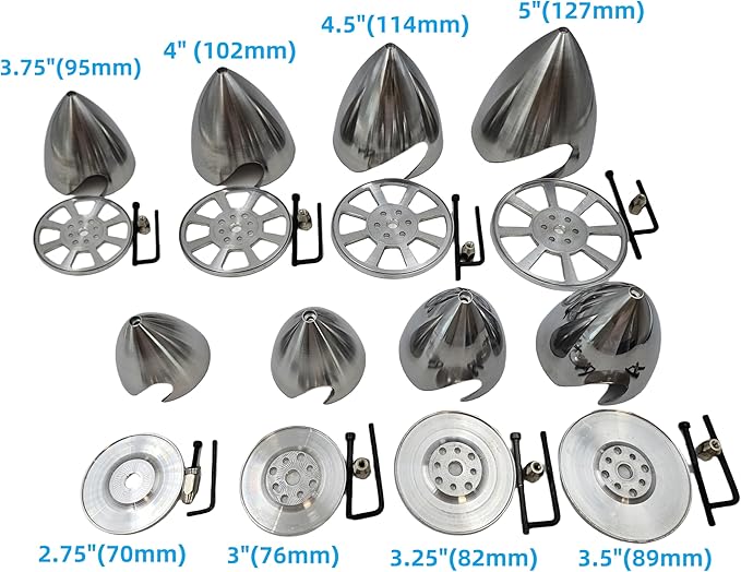 Metal Propeller Spinner Dia 70mm-127mm CNC Plane Spinner for DLE Gasoline Engine DLE20 DLE30 DLE55 DLE111 DLE222 RC Airplane (3.25(83MM))