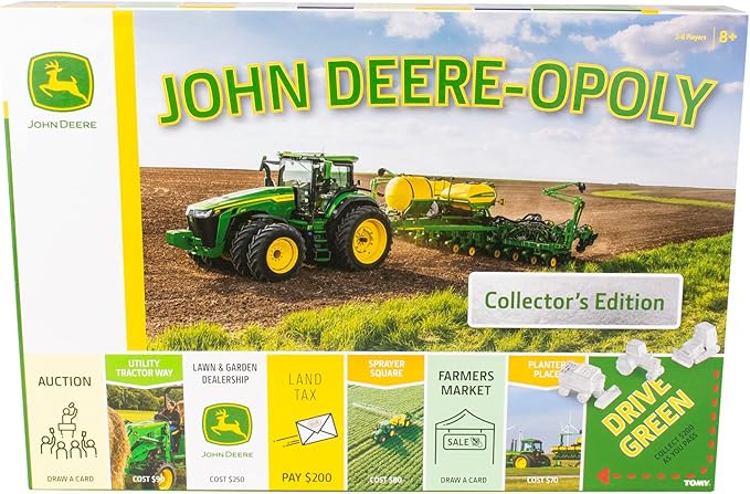 TOMY John Deere-opoly Kids Board Game - Cooperative Farming Games for Kids - Classic Board Games for Family Game Night - Tractor Themed Board Game - Farm Games Ages 8 Years and Up