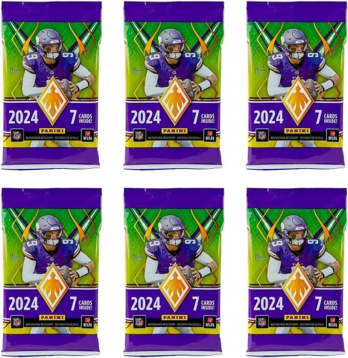 2024-25 Panini Phoenix NFL Football Mega Box – Retail Exclusive 42 Cards Color Blast Parallels Rookie Cards Official Trading Cards
