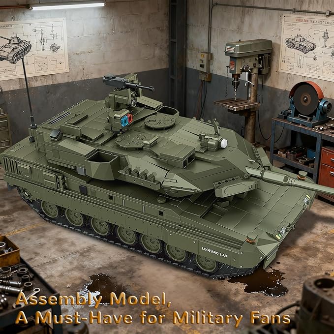 Leopard 2 A8 Army Tank Building Sets Military Vehicles Model Kits Collectible for Boys Adults - 2306Pcs