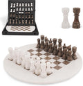 Marble Chess Set for Adults with Complementary Storage Box 15 White &amp Oceanic Handmade Chess Board Game Luxury Board Games for Adults with Extra Queens
