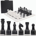 Radicaln Marble Chess Set 15 Inches White and Black with Storage Box Handmade Luxury Board Games for Adults Ideal Marble Chess Board Game Set &amp Chess Pieces