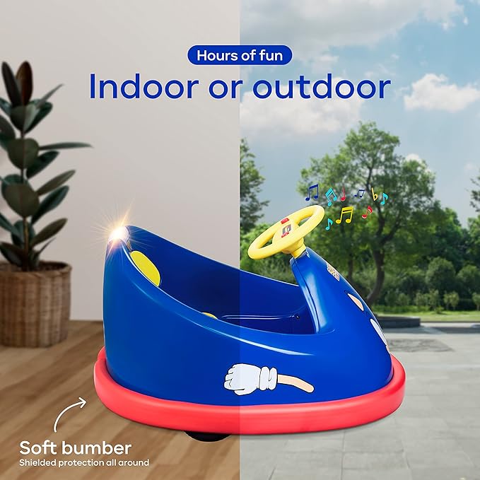 Sonic The Hedgehog Bumper Car for Kids 2 Speed Electric Vehicle Toddler Bumper Car with Remote Control and 360 Degree Turning 6V Motor LED Lights Gifts for Toddlers Large