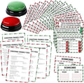 Christmas Friendly Feud Game with 2 Answer Buzzers Holiday Feud Cards for Family Game Night Fun Trivia Quiz for Xmas Party Office Class Groups Team Building