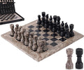 Marble Chess Set for Adults 12 Handmade Oceanic &amp Black Board Game with 32 Chess Pieces 2 Extra Queens &amp Storage Box Luxury Travel Game Elegant for Home Decor