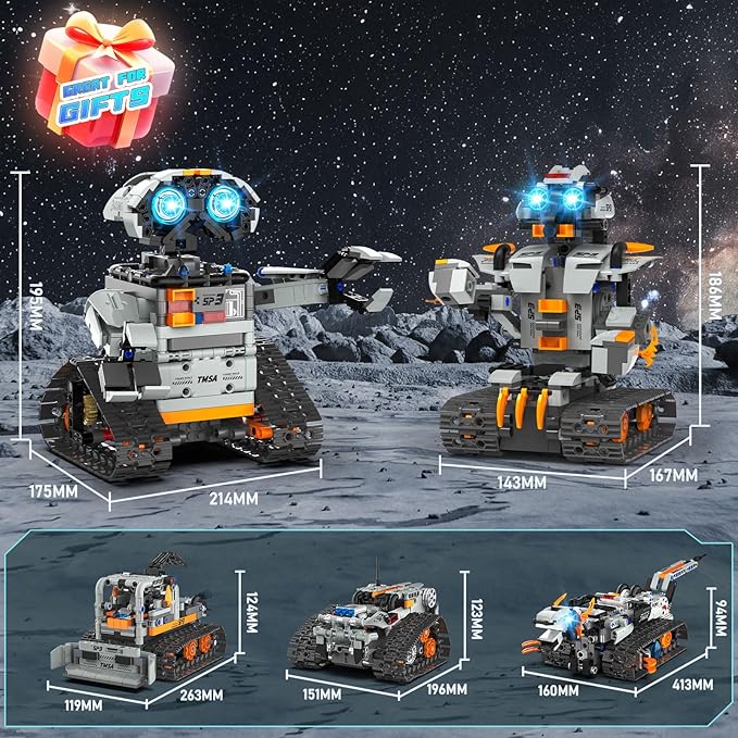 5in1 STEM Robot Building Kit for Kids 6-14+ APP &amp Remote Control STEM Robot Dinosaur Car Building Toys for Kid Science Learning 688 Pcs DIY Building Blocks Set Boys Girls Birthday Xmas Gifts Id