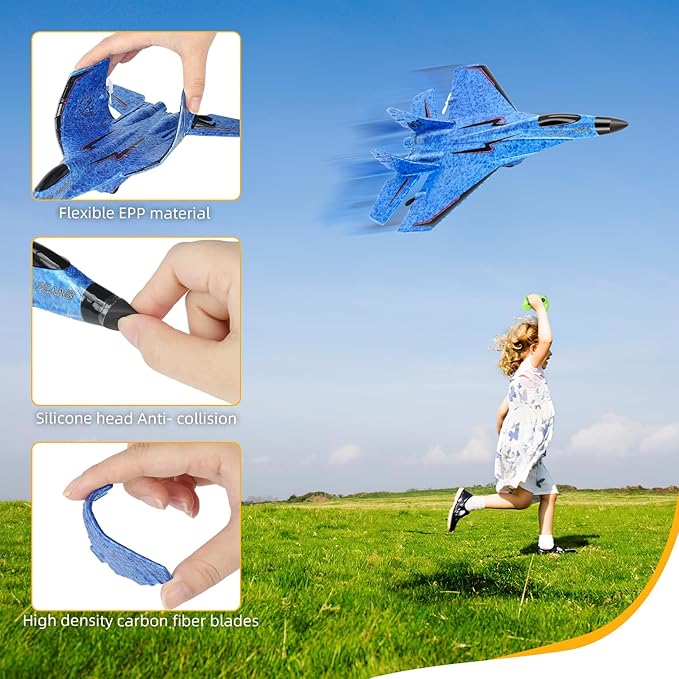 RC Plane Remote Control Airplane Toy - RC Plane Remote Control Planes 2CH 2.4Ghz Rc Aircraft with Lights Outdoor Foam Durable Rc Aircraft Foam RC Airplane Jet for Kids Adults Hobby Toys