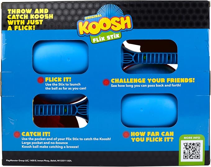 Koosh Flix Stix Ball Fun - Plays Like Lacrosse - Competitive and Cooperative Play - Play Indoors and Outdoors