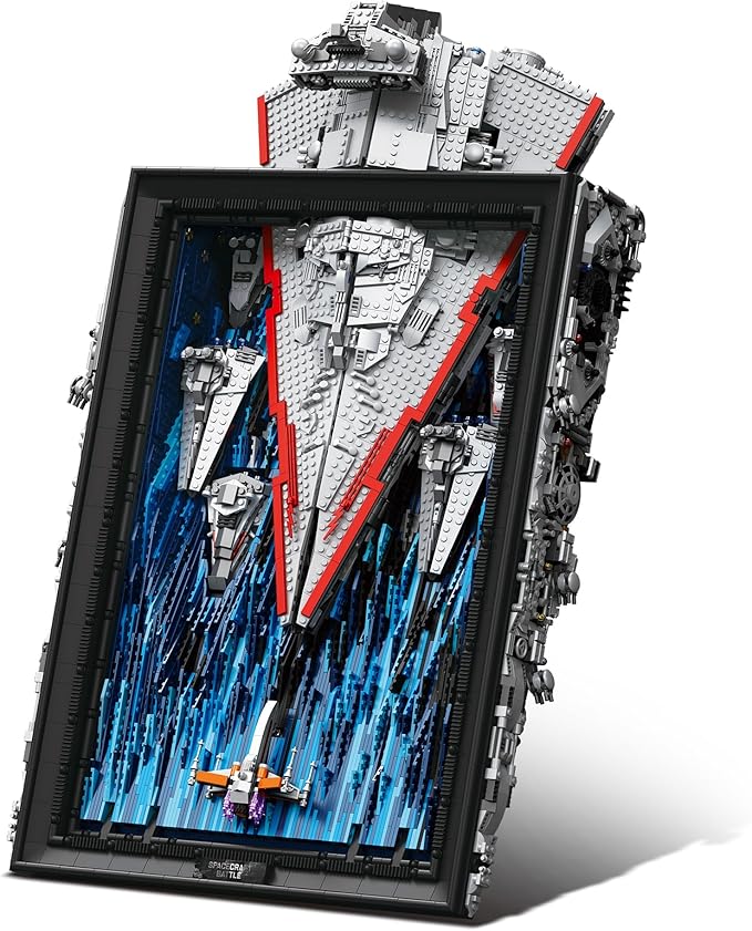 Star Art Drawings Building Set – Aesthetic Model Decoration Super Galactic Spaceship to Build – Room Decor Gift for Adults (5964 Pcs)