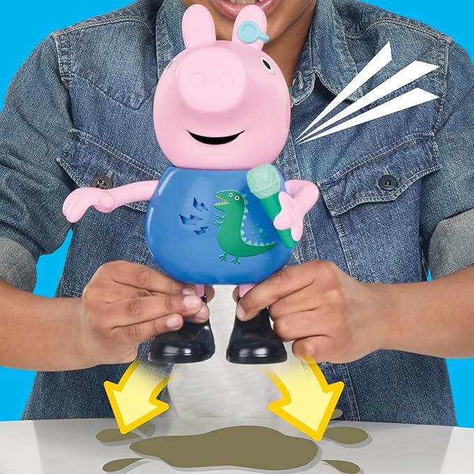 Peppa Pig Joke &amp Sing George 8-Inch Figure Musical Toy with 50+ Sounds and Songs Basket Stuffers Preschool Toys for Girls and Boys Ages 3+