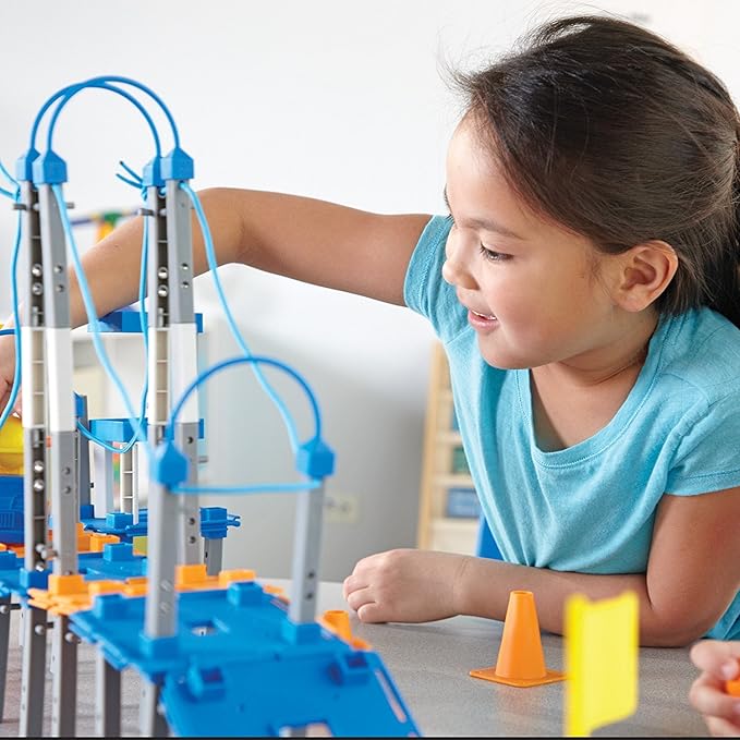 Learning Resources City Engineering and Design Building Set Engineer STEM Toy Construction Toys 100 Pieces Simple Machines Kids Ages 5+