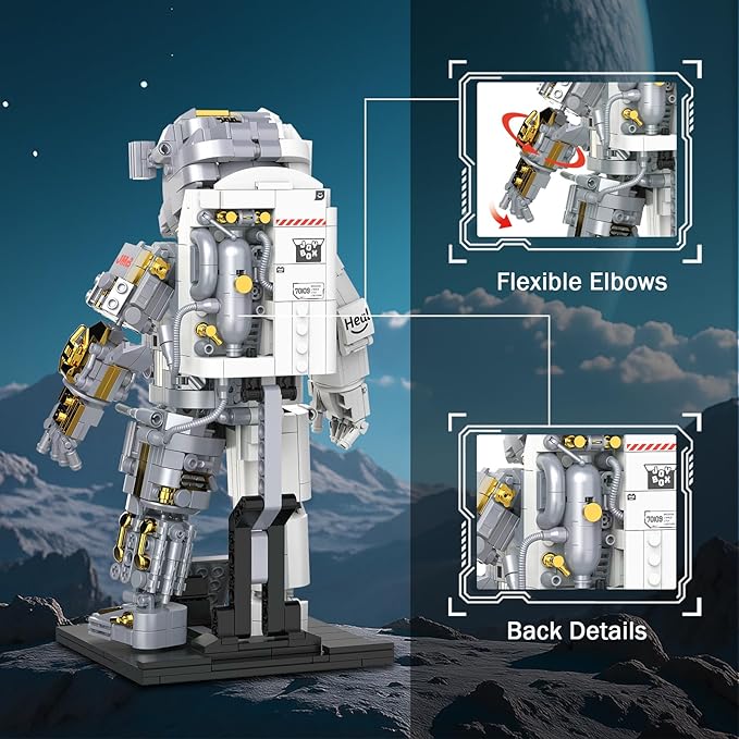 Building Block Sets Space Astronaut Building Set 1008 Pcs for Adult Teenager Aged 14+ Spaceman Model Building Kit Toys for Gift Home or Office Decor