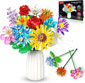 Flower Bouquet Building Set980PCS Creative DIY Plant Bouquet Decoration12 Artificial Flowers Botanical for Adults Women Girls Ages 6+Idea Gifts for Mother's Day Birthdays No Vase