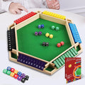 Shut The Box Game Wooden 1-6 Players Dice Board Game for Adults and Kids 10 Numbers Math Games - Educational and Entertaining Classic Table Flip Blocks for Family Game Night