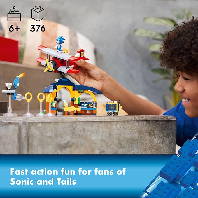 LEGO Sonic The Hedgehog Tails’ Workshop and Tornado Plane 76991 Building Toy Set Airplane Toy with 4 Sonic Figures and Accessories for Creative Role Play Gift for 6 Year Olds who Love Gaming