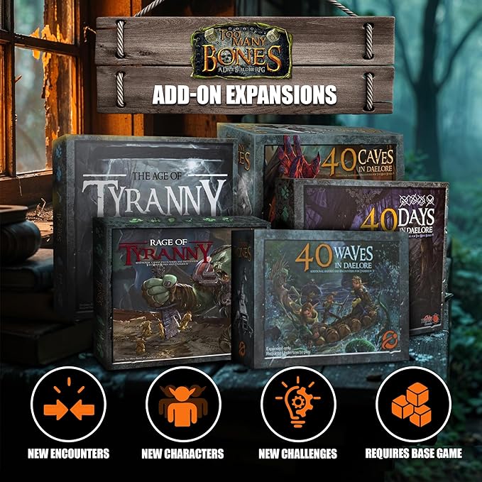 Too Many Bones Undertow Expansion Dice Builder RPG Game – Standalone Adventure for Two Players