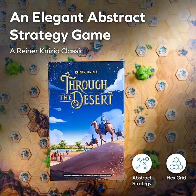 Allplay Through The Desert - Classic Strategy Board Game - Approachable Elegant Tactical - One of The Great Strategy Board Games for Adults - Also Great 2 Player Game