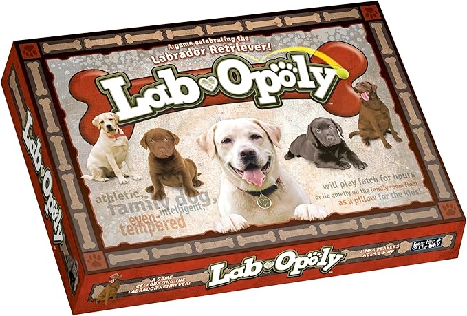 Late for the Sky Lab-Opoly Board Game for Dog Lovers Labrador Retriever Family Game 2–6 Players Ages 8+ Opoly-Style Strategy for Party