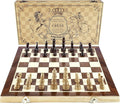 AMEROUS Chess Set 15x15 Folding Magnetic Wooden Standard Chess Game Board Set with Wooden Crafted Pieces and Chessmen Storage Slots
